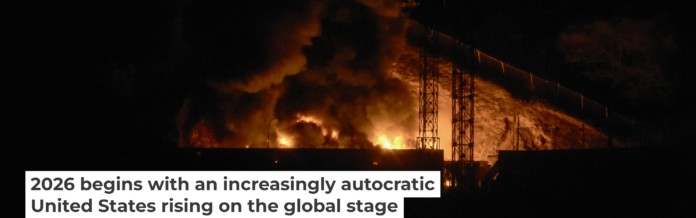 Explosions are seen at Fort Tiuna, Venezuela’s largest military complex, Jan. 3, 2026. Luis Jaimes/AFP via Getty Images